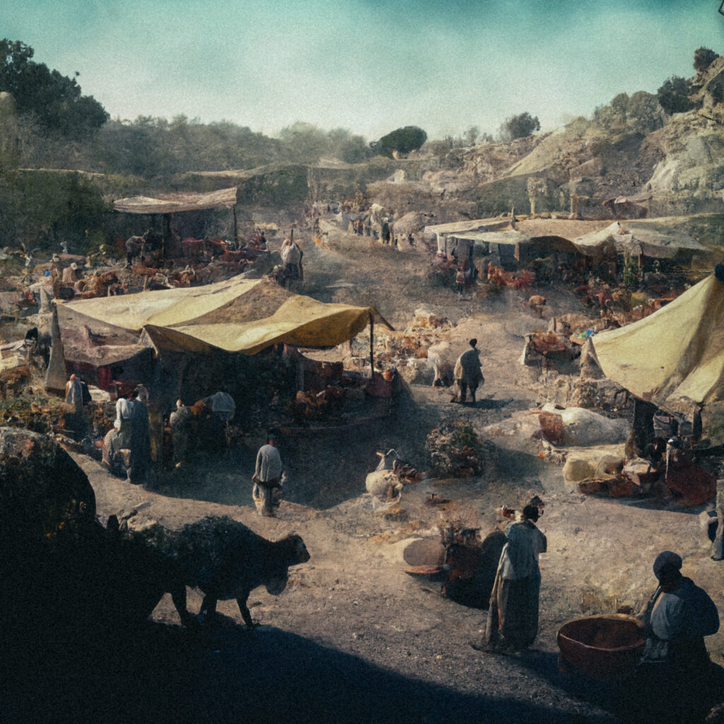 lively phoenician livestock market, 200 bc